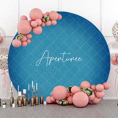 Aperturee - Round Ocean Blue Solid Color Texture Birthday Backdrop