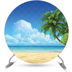 Aperturee - Round Palm Trees Sky Hawaii Beach Summer Backdrop