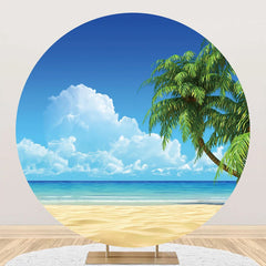 Aperturee - Round Palm Trees Sky Hawaii Beach Summer Backdrop