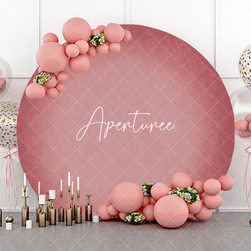 Aperturee - Round Red Pink Gradient Texture Birthday Backdrop