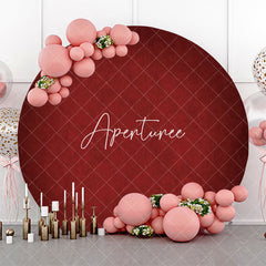 Aperturee - Round Red Solid Abstract Texture Birthday Backdrop