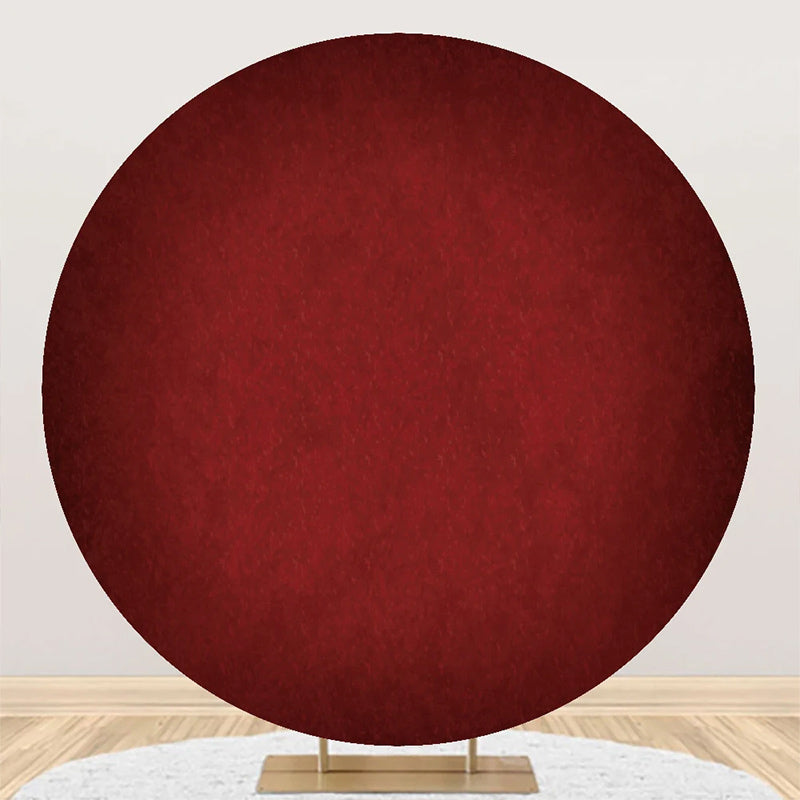 Aperturee - Round Red Solid Abstract Texture Birthday Backdrop