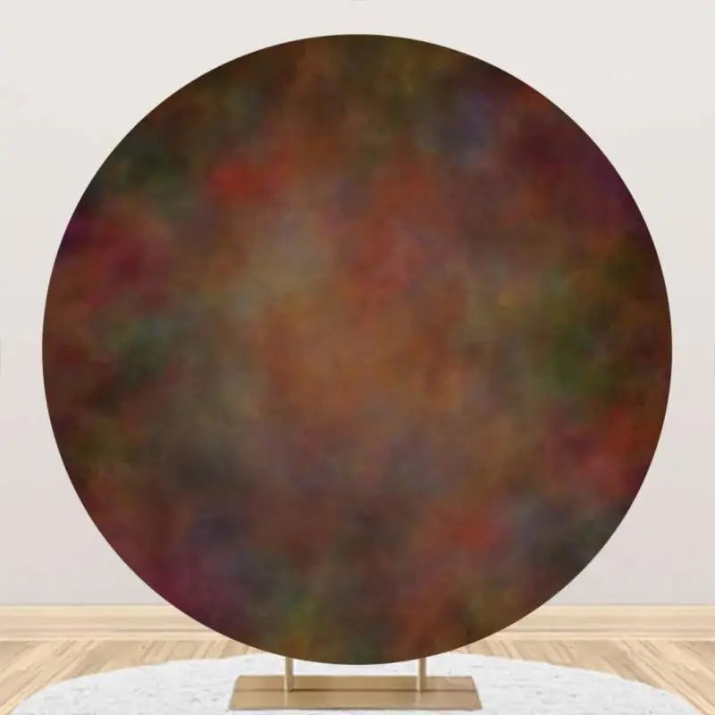 Aperturee - Round Retro Art Oil Painting Texture Birthday Backdrop