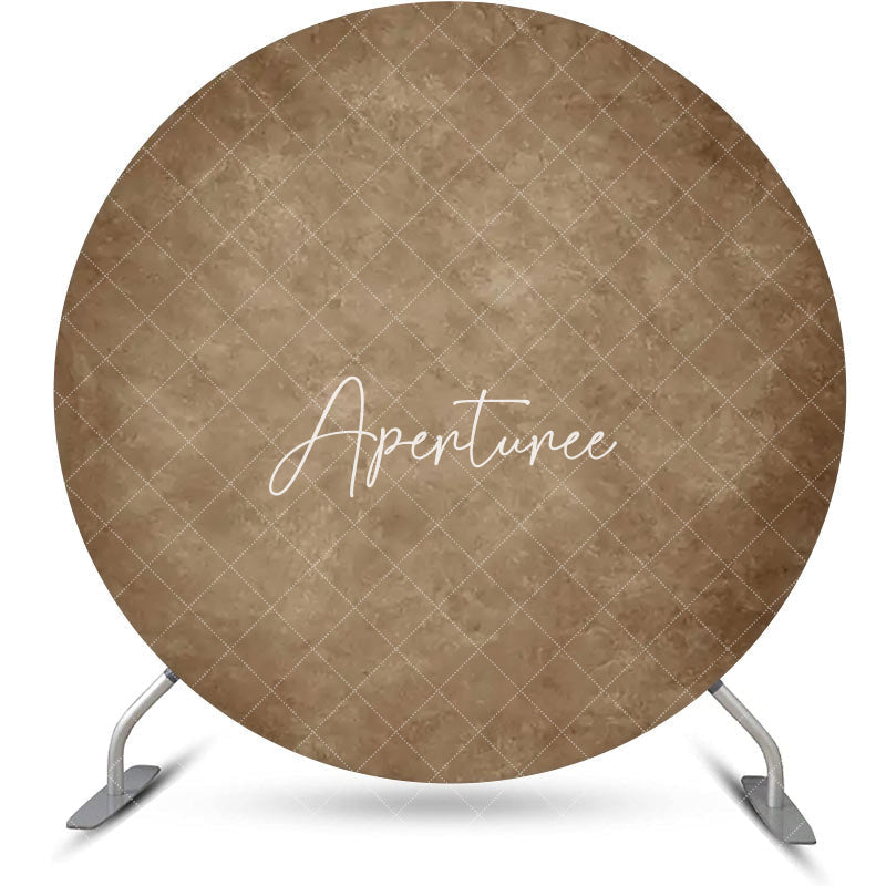 Aperturee - Round Retro Elegant Gray Texture Birthday Backdrop