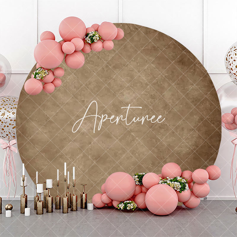 Aperturee - Round Retro Elegant Gray Texture Birthday Backdrop