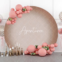 Aperturee - Round Retro Pink Gray Gradient Birthday Backdrop