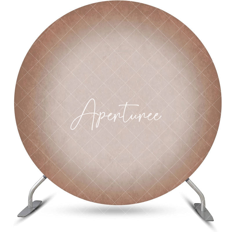 Aperturee - Round Retro Pink Gray Gradient Birthday Backdrop