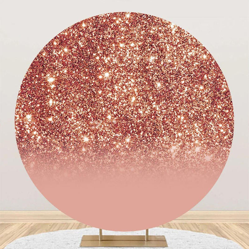 Aperturee - Round Rose Gold Glitter Bokeh Birthday Backdrop