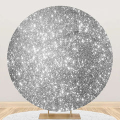 Aperturee - Round Silver Sparkling Bokeh Backdrop For Birthday