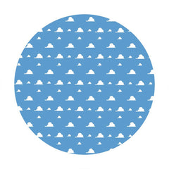 Aperturee - Round Simple Blue And White Cloud Birthday Backdrop