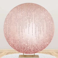 Aperturee - Round Simple Sparkling Rose Gold Birthday Backdrop