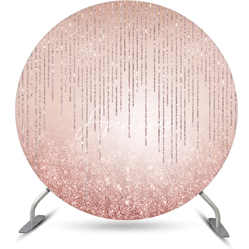 Aperturee - Round Simple Sparkling Rose Gold Birthday Backdrop