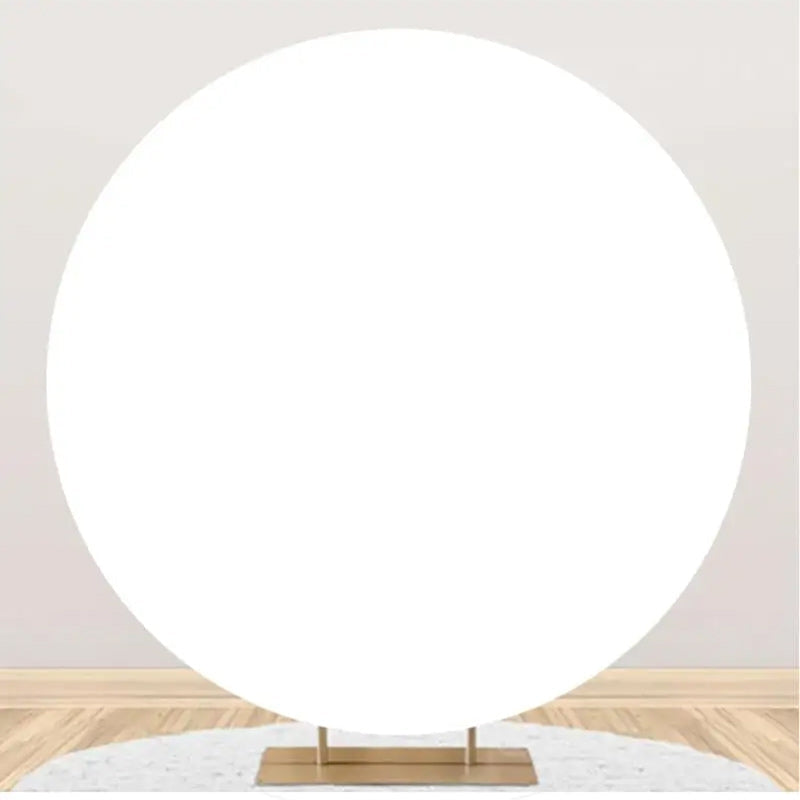 Aperturee - Round Simple White Solid Color Birthday Backdrop