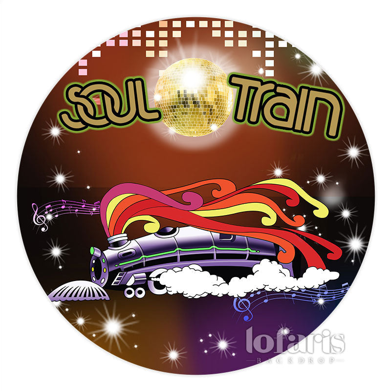 Aperturee Round Soul Train Theme Happy Birthday Backdrop For Party