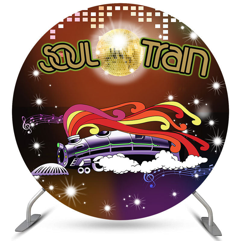 Aperturee Round Soul Train Theme Happy Birthday Backdrop For Party