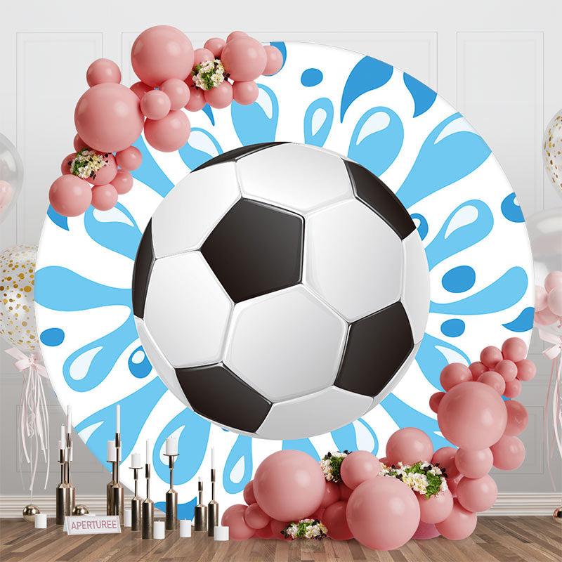 Aperturee - Round Splashing Water Football Pool Party Backdrop