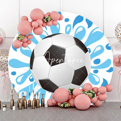 Aperturee - Round Splashing Water Football Pool Party Backdrop