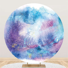 Aperturee Round Starry Sky Oil Painting Happy Birthday Backdrop