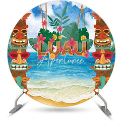 Aperturee - Round Tribal Totem Luau Hawaii Beach Party Backdrop