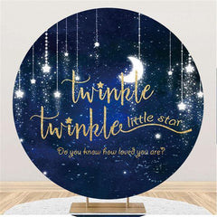 Aperturee Round Twinkle Little Star Baby Shower Backdrop