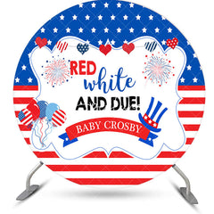 Aperturee - Round Usa Flag Red White And Due Baby Crosby Backdrop