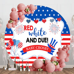 Aperturee - Round Usa Flag Red White And Due Baby Crosby Backdrop