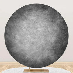 Aperturee - Round White Gray Abstract Texture Birthday Backdrop