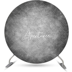 Aperturee - Round White Gray Abstract Texture Birthday Backdrop