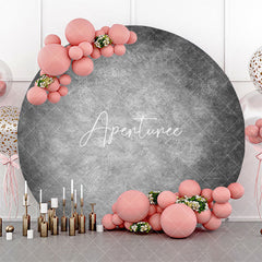 Aperturee - Round White Gray Abstract Texture Birthday Backdrop