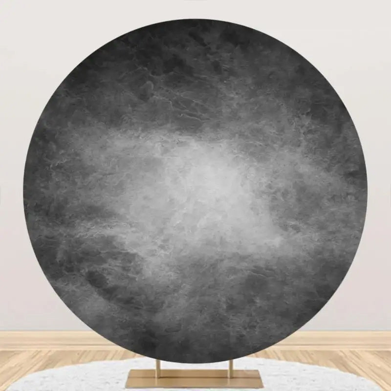 Aperturee - Round White Gray Marble Texture Abstract Backdrop