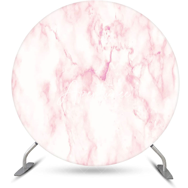 Aperturee - Round White Pink Abstract Marble Texture Backdrop