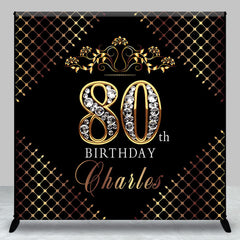 Aperturee - Royal Black Gold Diamonds 80th Birthday Backdrop