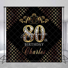 Aperturee - Royal Black Gold Diamonds 80th Birthday Backdrop