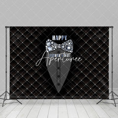 Aperturee - Royal Black Tie Diamonds Happy Fathers Day Backdrop