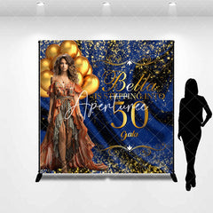 Aperturee - Royal Blue Gold Luxury Custom 50th Birthday Backdrop