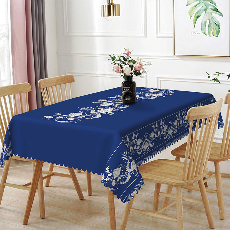 Aperturee - Royal Blue Patterns Classic Rectangle Tablecloth