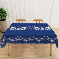 Aperturee - Royal Blue Patterns Classic Rectangle Tablecloth