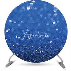 Aperturee - Royal Blue Sparkle Bokeh Solid Color Round Backdrop