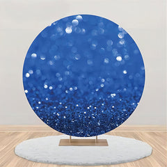 Aperturee - Royal Blue Sparkle Bokeh Solid Color Round Backdrop