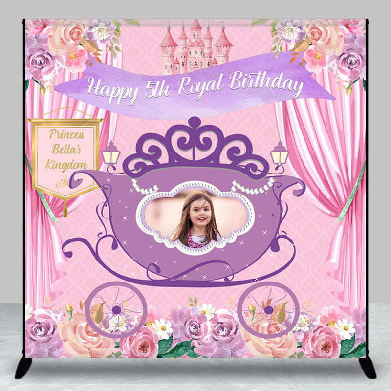 Aperturee - Royal Floral Custom Photo 5th Birthday Backdrop