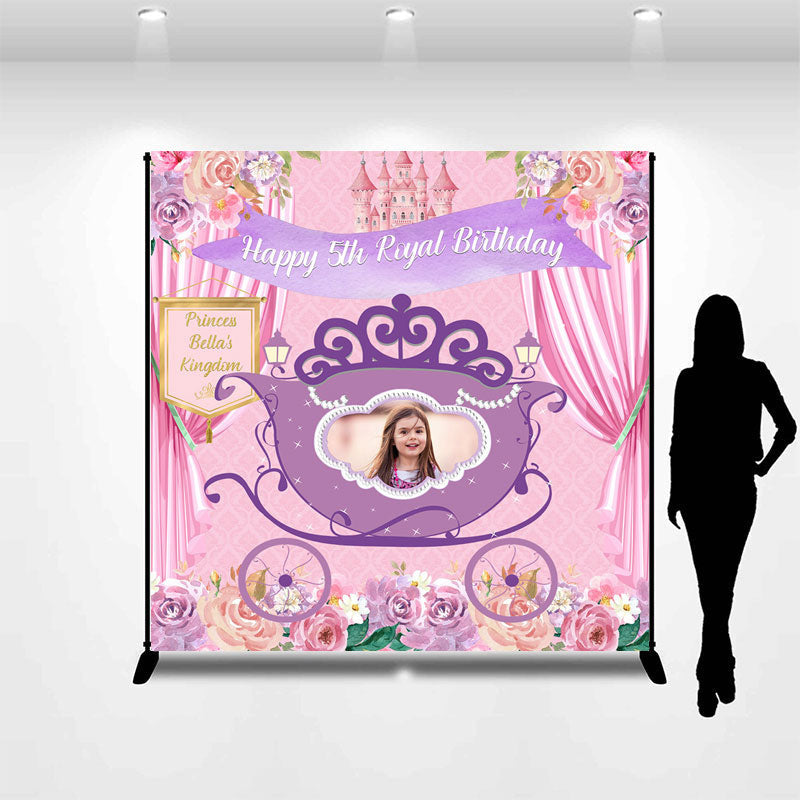 Aperturee - Royal Floral Custom Photo 5th Birthday Backdrop