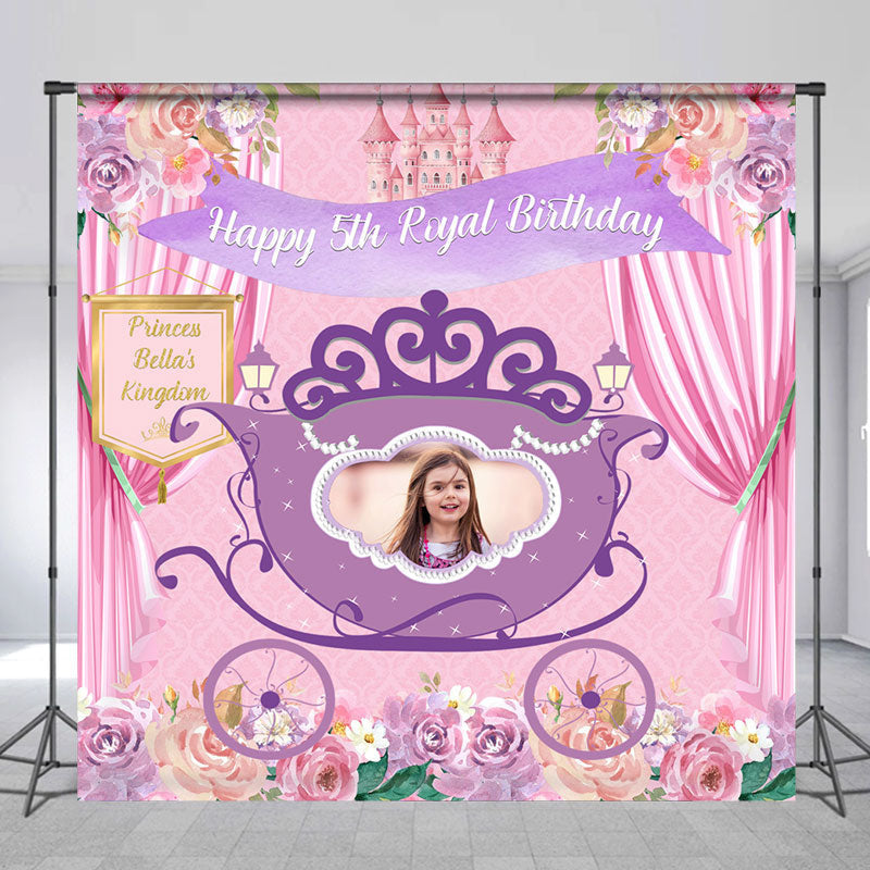 Aperturee - Royal Floral Custom Photo 5th Birthday Backdrop