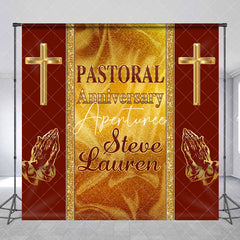 Aperturee - Royal Gold Red Custom Pastoral Anniversary Backdrop