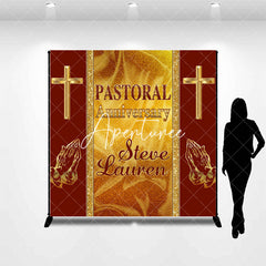 Aperturee - Royal Gold Red Custom Pastoral Anniversary Backdrop