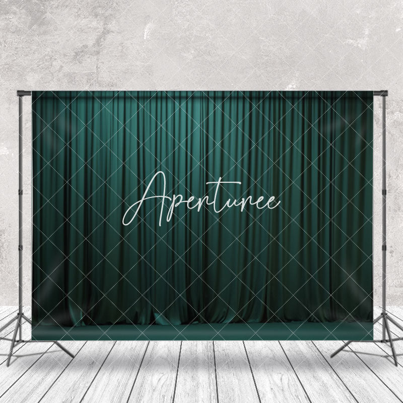 Aperturee - Royal Green Theater Curtain Stage Photo Backdrop