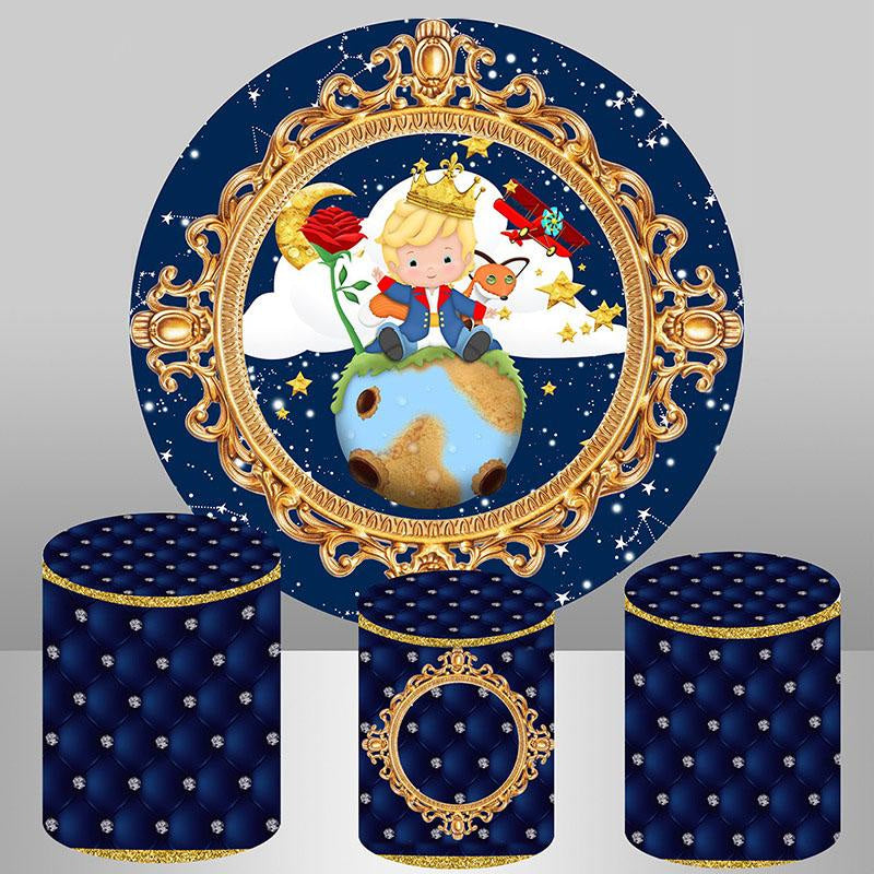 Aperturee Royal Little Prince Round Backdrop For Baby Shower