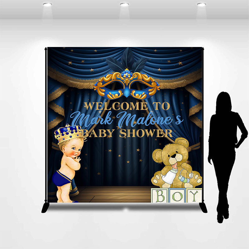 Aperturee - Royal Mardi Gras Custom Baby Shower Party Backdrop