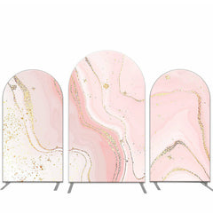 Aperturee Royal Pink Golden Marbling Arch Backdrop Kit For Party