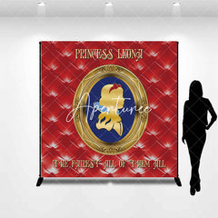 Aperturee - Royal Red Mirror Princess Custom Birthday Backdrop