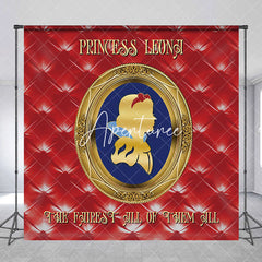 Aperturee - Royal Red Mirror Princess Custom Birthday Backdrop